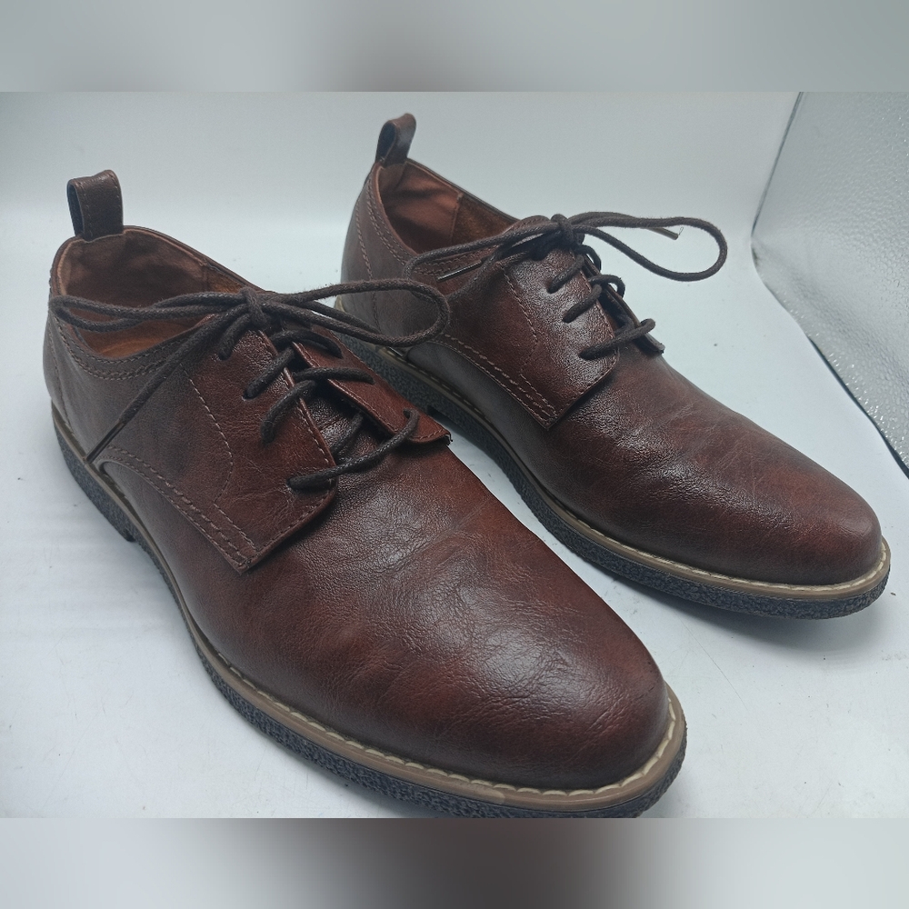 Deer Stags Boys Zander Lace-Up Dress Shoes, Comfort Oxford, Brown, Size 7M